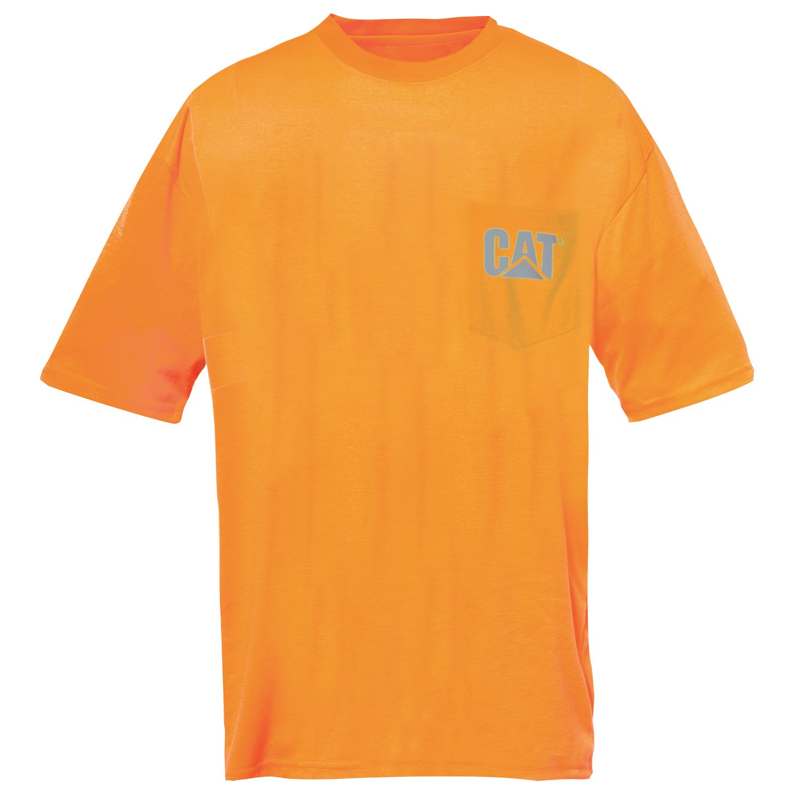 Caterpillar T-Shirts UAE Online - Caterpillar Hi-vis Trademark Pocket Mens - Orange CARVHZ085
